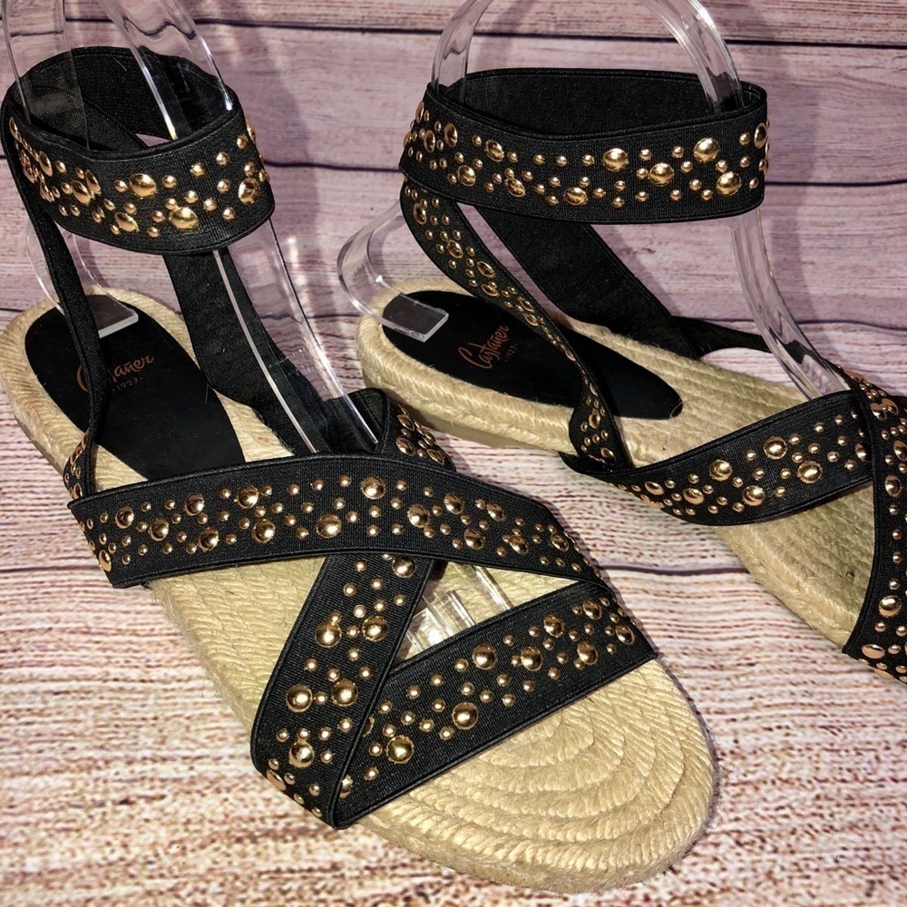 CASTAÑER Inette stud-embellished grosgrain sandals - Picture 4 of 7